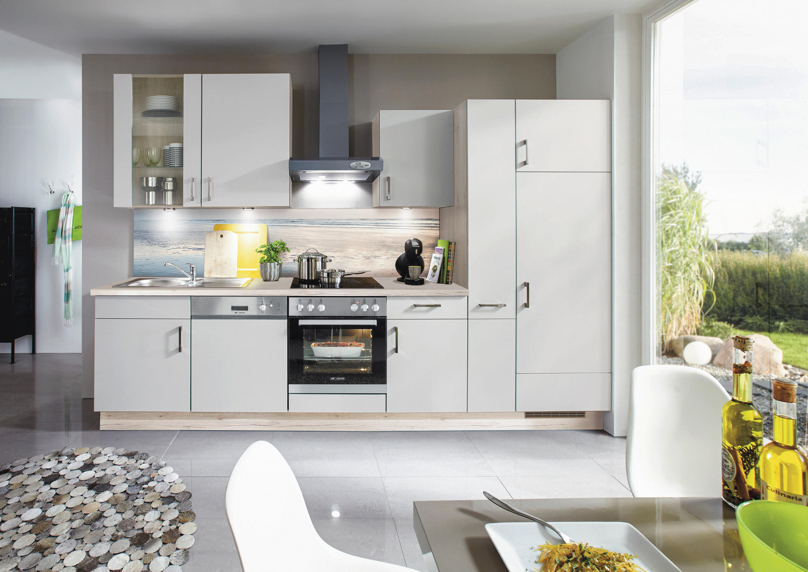 KUCHYNSKÝ BLOK - svetlosivá, Design, kompozitné drevo (320cm) - Celina