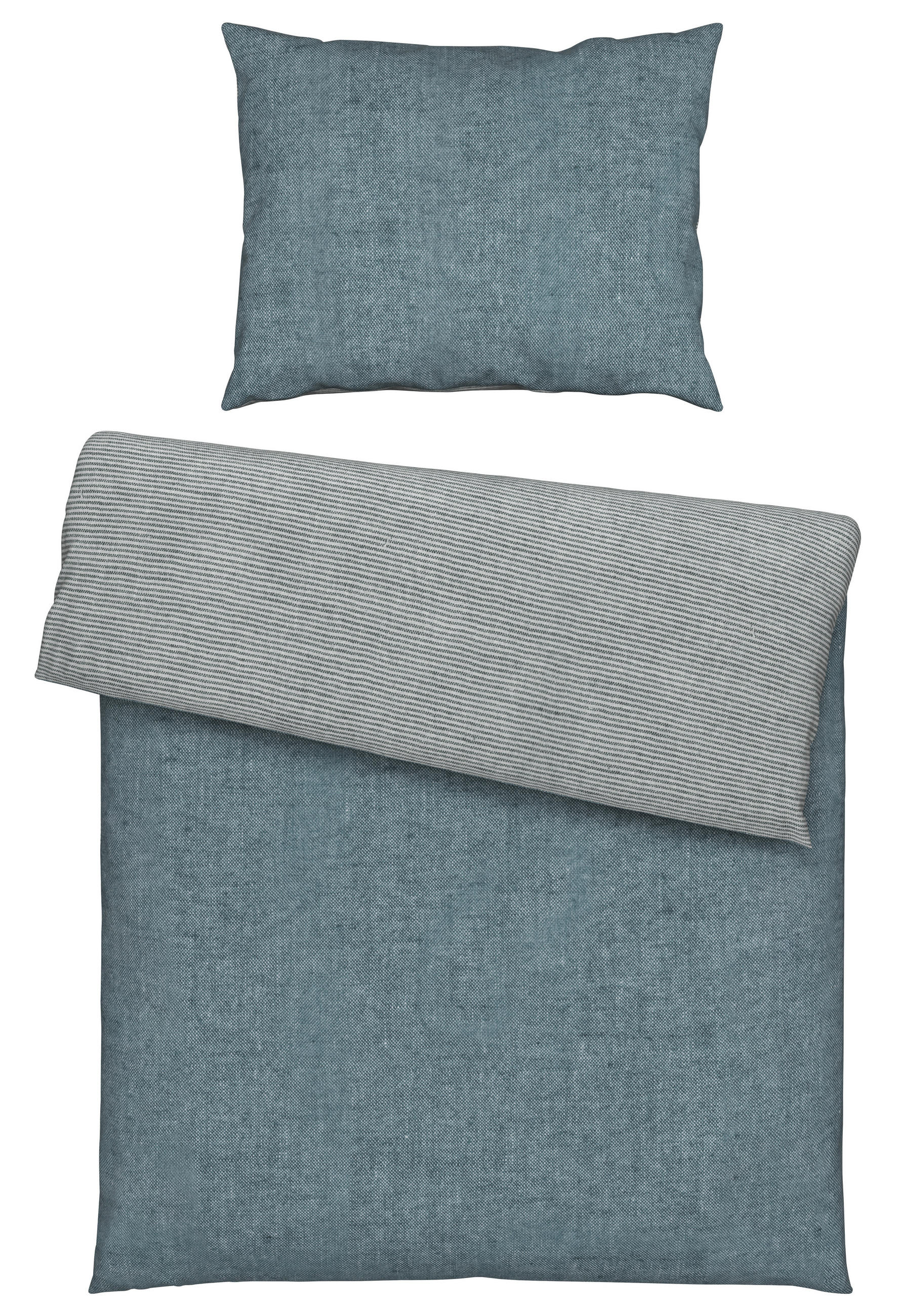 OBOJESTRANSKA POSTELJNINA EKLUTNA 140/200 cm bombažni flanel siva  - siva, tekstil (140/200cm) - Novel
