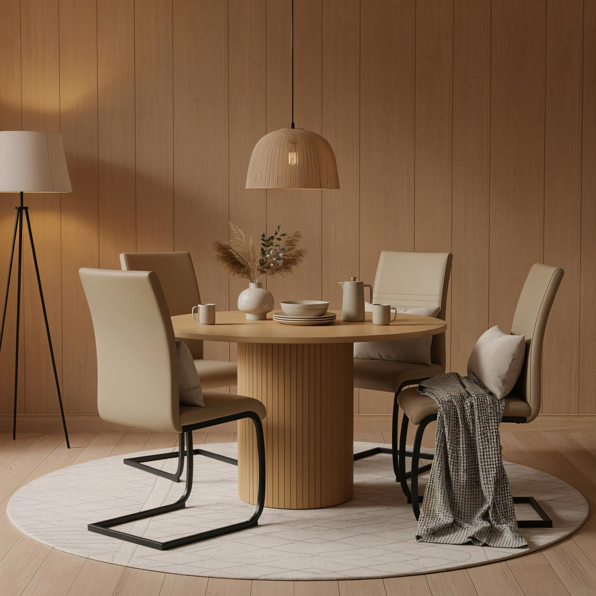 ESSTISCH in Metall, Holzwerkstoff 120/120/75 cm  - Naturfarben, Design, Holzwerkstoff/Metall (120/120/75cm) - Livetastic