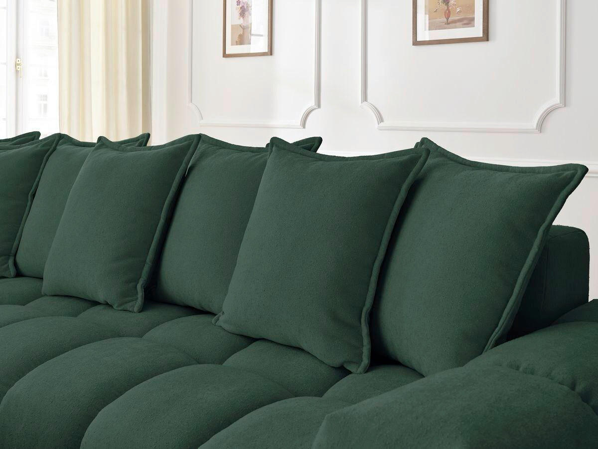 ECKSOFA Ottomane links  EVEREST Grün Struktur  - Schwarz/Grün, MODERN, Kunststoff/Textil (352/210cm)