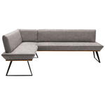 ECKBANK 163/243 cm  in Schwarz, Eichefarben, Hellbraun  - Hellbraun/Eichefarben, Design, Holz/Textil (163/243cm) - Voleo