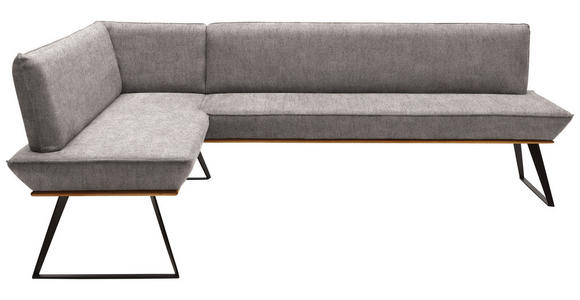 ECKBANK 183/243 cm in Schwarz, Eichefarben, Hellbraun - Hellbraun/Eichefarben, Design, Holz/Textil (183/243cm) - Voleo