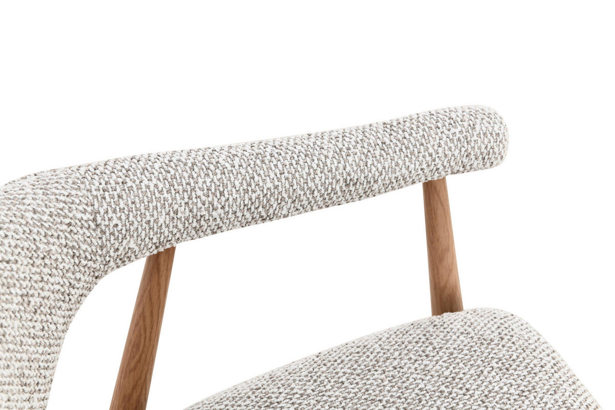 ARMLEHNSTUHL  Stoffauswahl Bouclé  Eichefarben, Hellgrau  - Eichefarben/Hellgrau, Design, Textil/Metall (58/78/60cm) - Lomoco