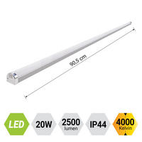 FÜRDŐSZOBAI FALILÁMPA - krómszínű, Basics, műanyag (4,5/90,5/4,5cm)