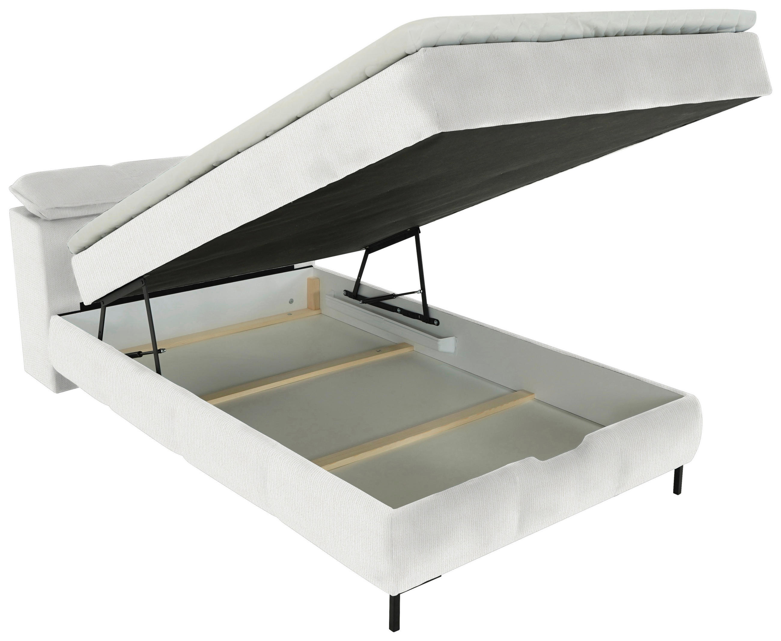 BOXBETT 120/200 cm  in Creme  - Creme/Schwarz, KONVENTIONELL, Holz/Holzwerkstoff (120/200cm) - Xora