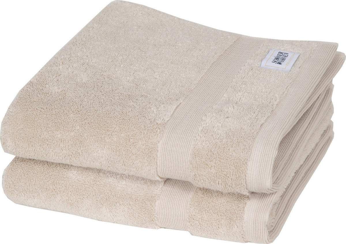 HANDTUCH 50/100 cm SW-Cuddly Sandfarben 2-teilig  - Sandfarben, Basics, Textil (50/100cm) - Schöner Wohnen