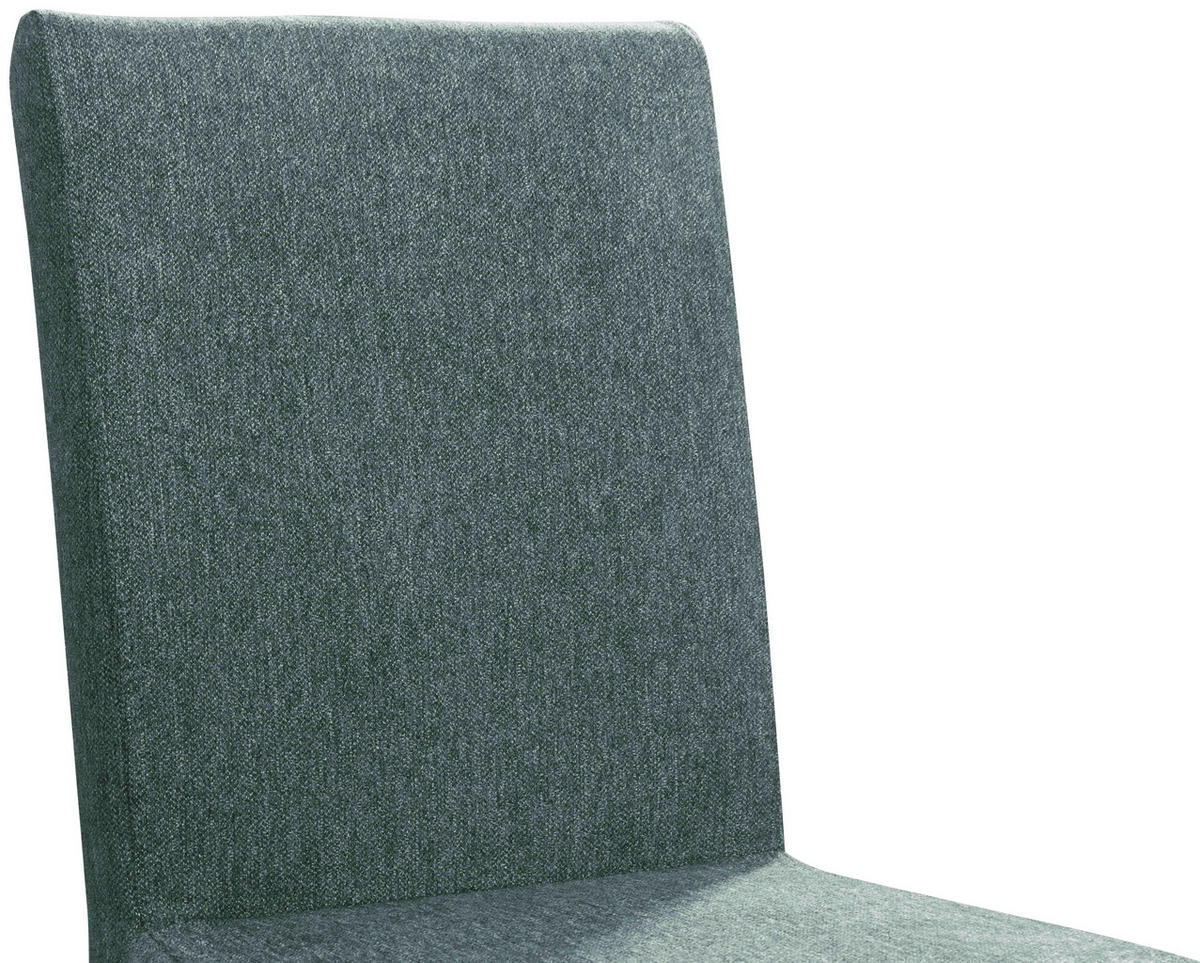 STUHL Webstoff Türkis, Eichefarben Eiche vollmassiv  - Türkis/Eichefarben, KONVENTIONELL, Holz/Textil (47/94/59cm) - Linea Natura
