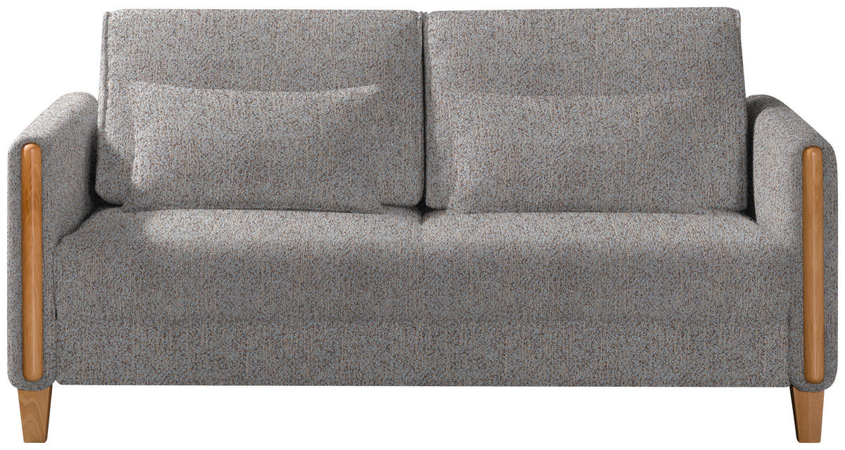 SCHLAFSOFA in Holz, Textil Blau, Buchefarben, Beige  - Blau/Beige, Design, Holz/Textil (174/88/104cm) - Niels Andersson