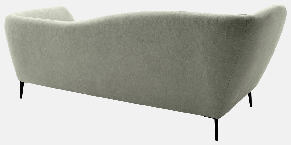 RÉCAMIERE Salbeigrün Chenille Zierkissen, Rücken echt  - Salbeigrün/Schwarz, KONVENTIONELL, Textil/Metall (224/70/97cm) - Hom`in