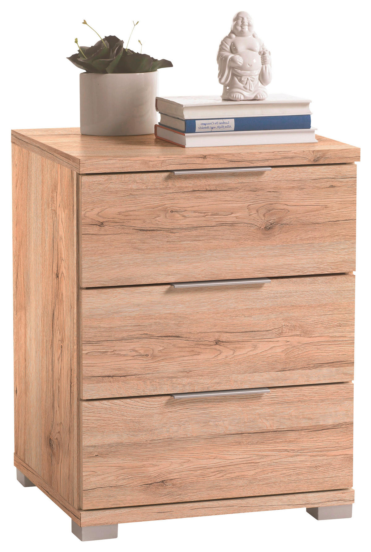 NOĆNI ORMARIĆ boje hrasta   - boje hrasta/boje kroma, Design, drvni materijal (46/61/42cm) - Boxxx