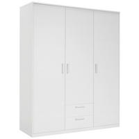 SKRIŇA S OTOČNÝMI DVERAMI, biela, 157/194/54 cm - biela/strieborná, Konventionell, kompozitné drevo/plast (157/194/54cm) - Xora