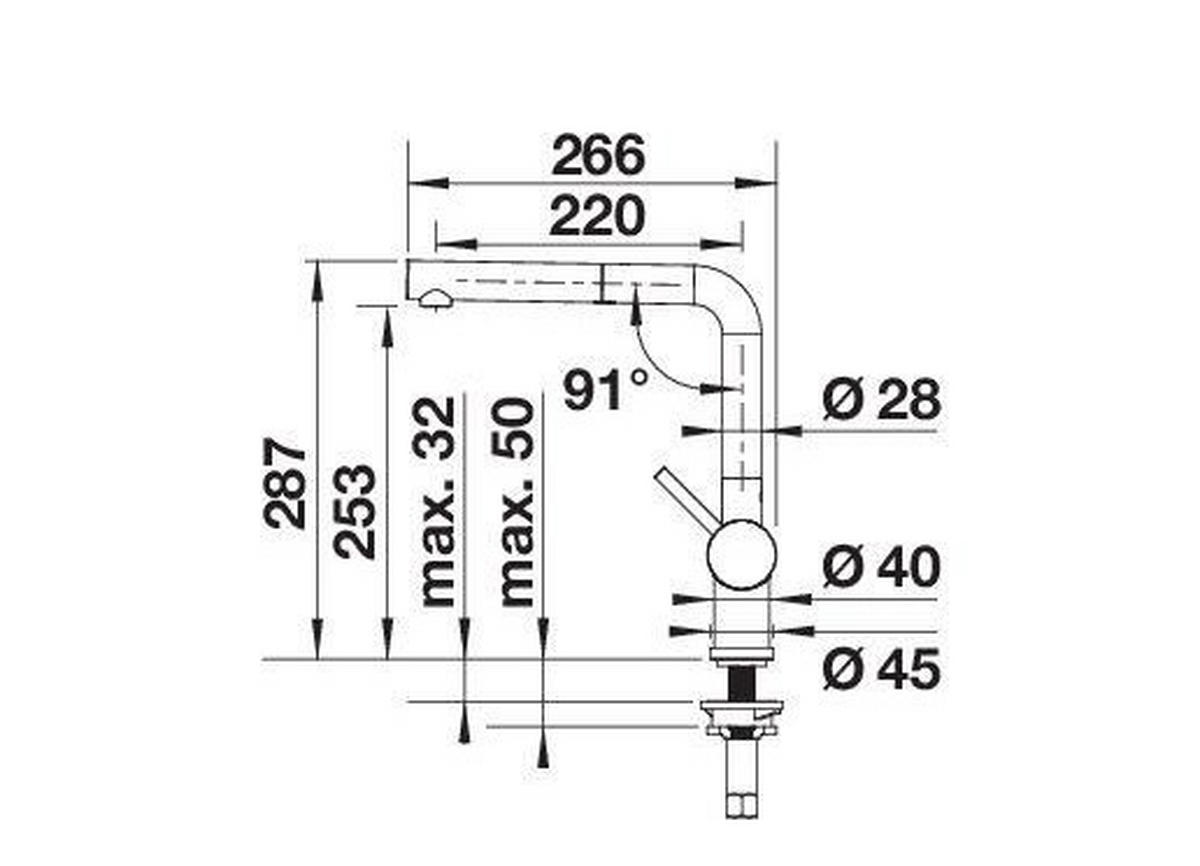 KÜCHENARMATUR 527733  - Schwarz, Basics, Metall (10,9/28,4/26,3cm) - Blanco