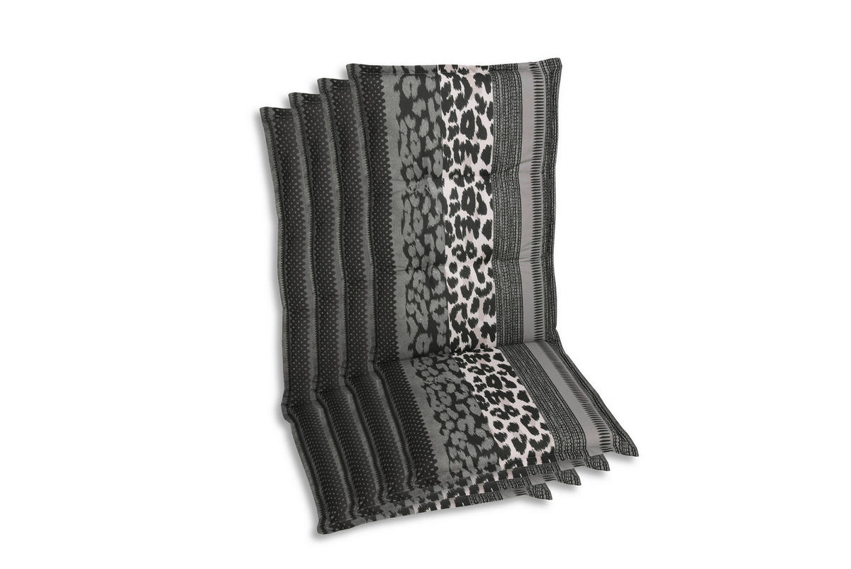 SESSELAUFLAGENSET in Anthrazit Animalprint  - Anthrazit, Basics, Textil (50/7/120cm)