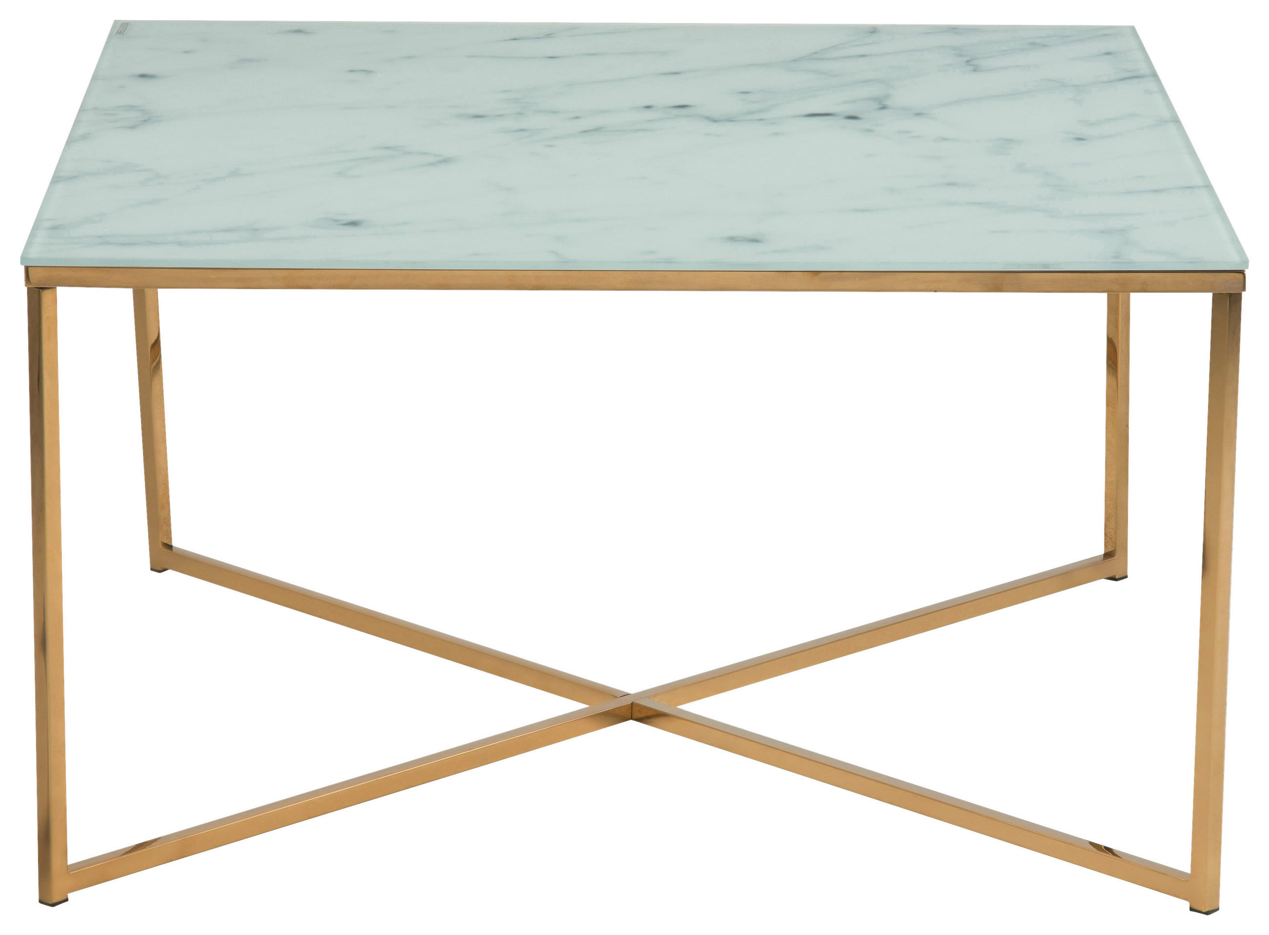 Couchtisch in Metall, Glas 80/80/45 cm