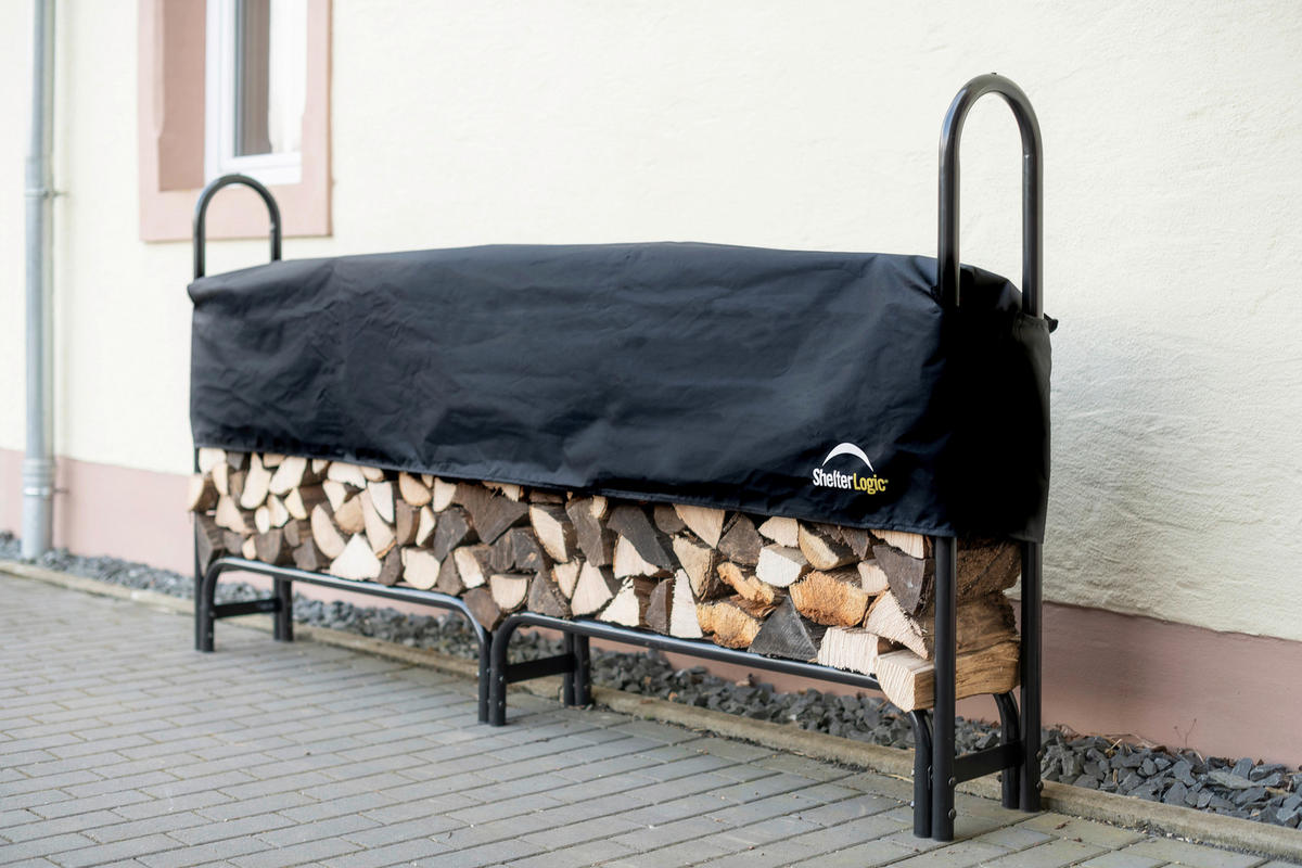 KAMINHOLZREGAL 25/118/244 cm  Metall  - Schwarz, Basics, Metall (25/118/244cm)
