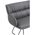SITZBANK 200/89/66 cm Echtleder Anthrazit, Schwarz  - Anthrazit/Schwarz, Design, Leder/Metall (200/89/66cm) - Dieter Knoll