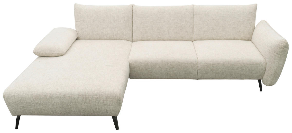 ECKSOFA 200 030 Beige Chenille  - Beige/Schwarz, MODERN, Textil/Metall (155/274cm) - Livetastic
