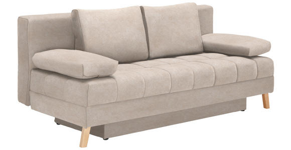 SCHLAFSOFA in Flachgewebe Sandfarben  - Sandfarben/Naturfarben, KONVENTIONELL, Holz/Textil (195/90/90cm) - Cantus