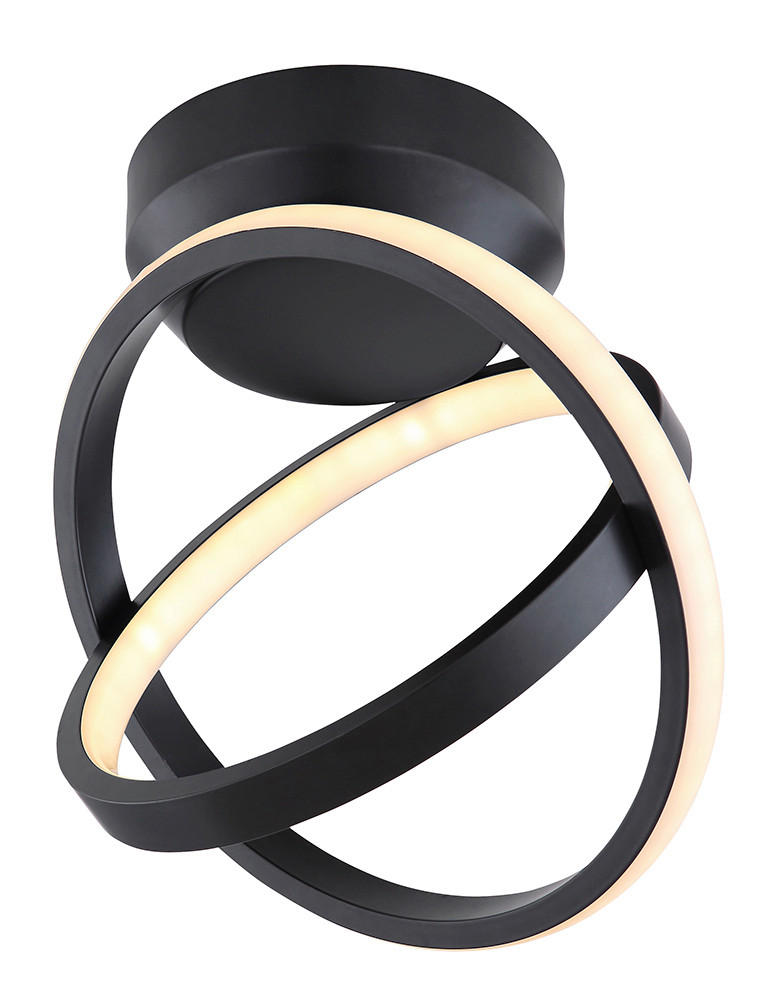 LED-DECKENLEUCHTE 25/28 cm   - Opal/Schwarz, Design, Kunststoff/Metall (25/28cm) - Globo