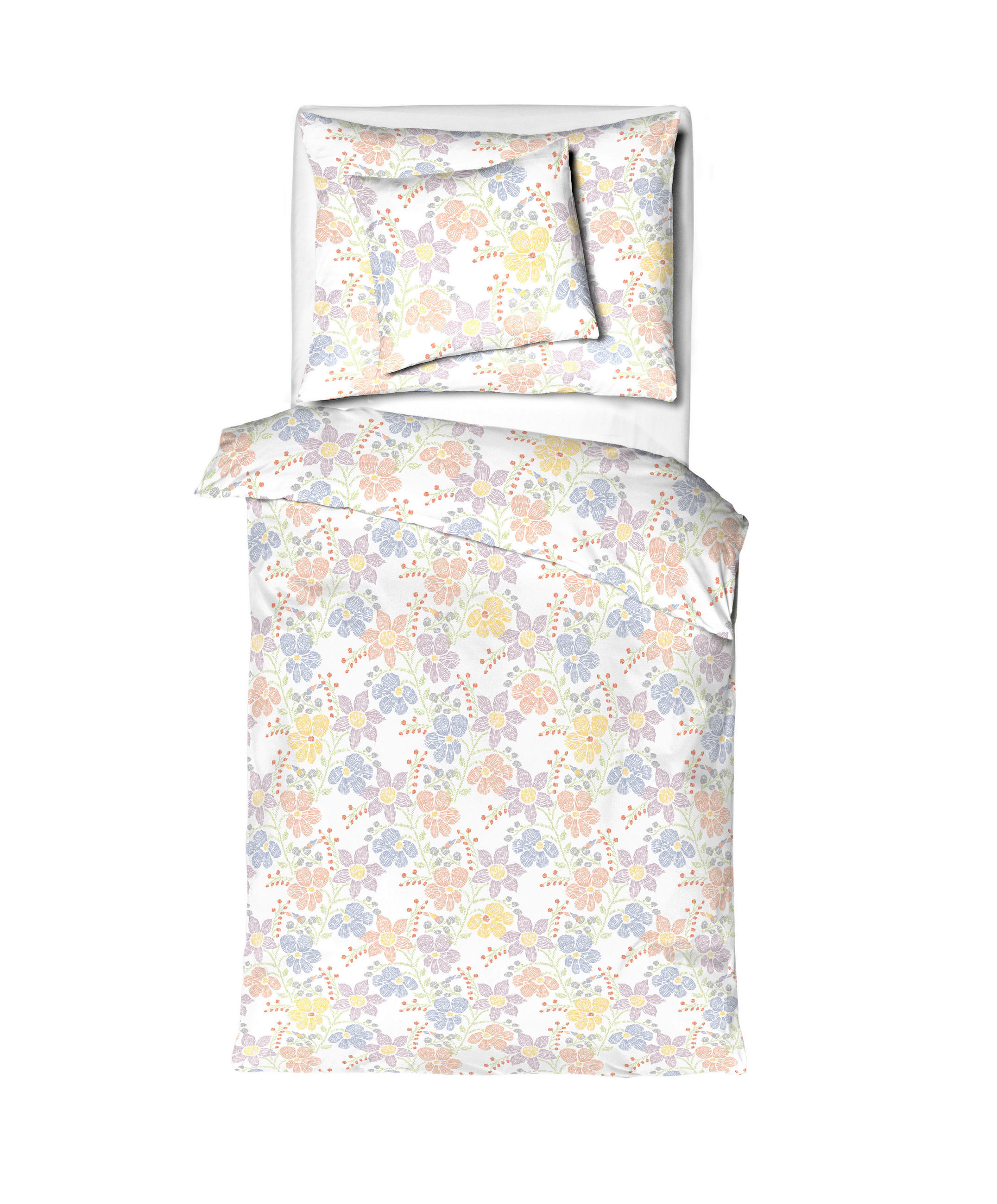 ÁGYNEMŰHUZAT-GARNITÚRA 140/200 cm  - színes, Basics, textil (140/200cm)