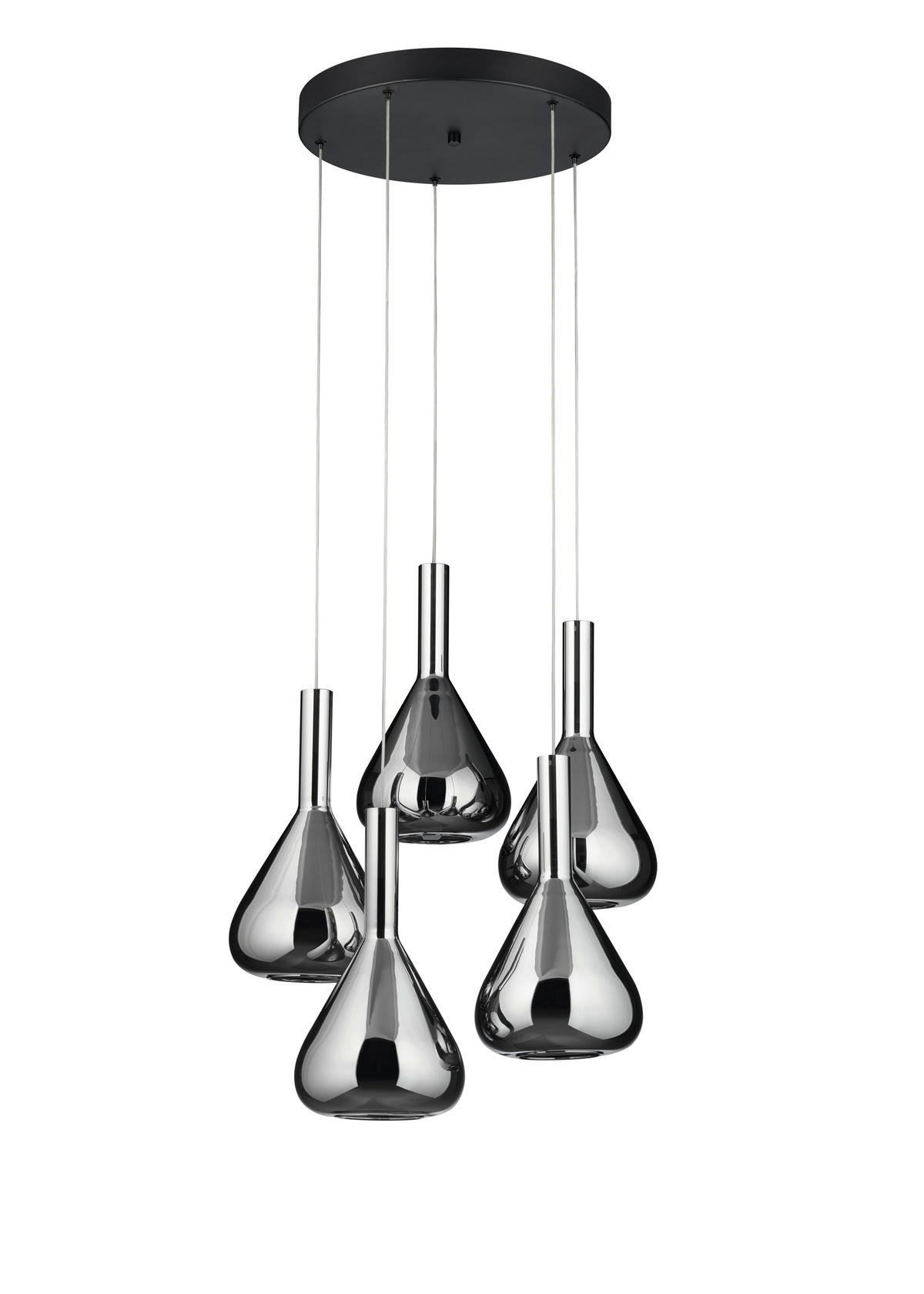 LED-HÄNGELEUCHTE CINQUE 40/200 cm   - Chromfarben, LIFESTYLE, Glas/Metall (40/200cm) - Cinque