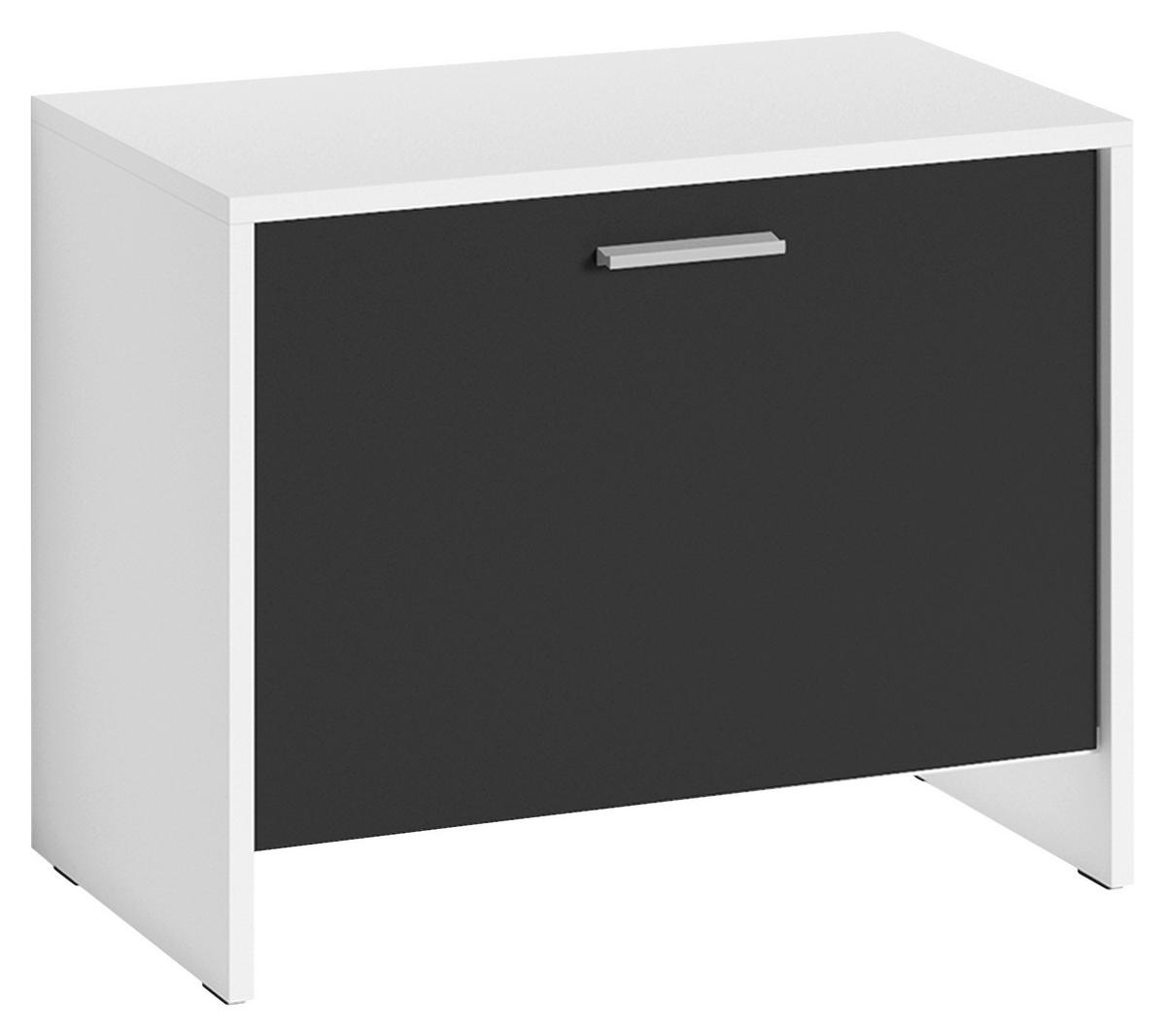GARDEROBENBANK - Silberfarben/Schwarz, MODERN, Kunststoff (60/48/35cm) - MID.YOU