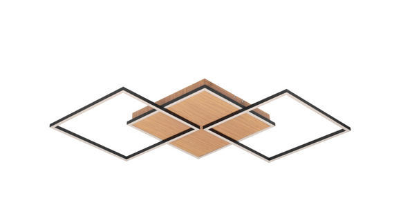 LED-DECKENLEUCHTE 100/49,5/5,8 cm   - Schwarz/Naturfarben, Basics, Kunststoff/Metall (100/49,5/5,8cm) - Novel