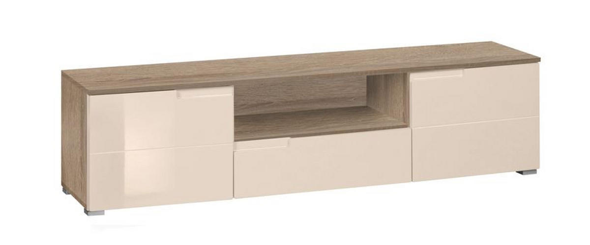COMODĂ TV 165/42/40 cm  - stejar Sonoma/bej, Basics, plastic/material pe bază de lemn (165/42/40cm) - Hom`in