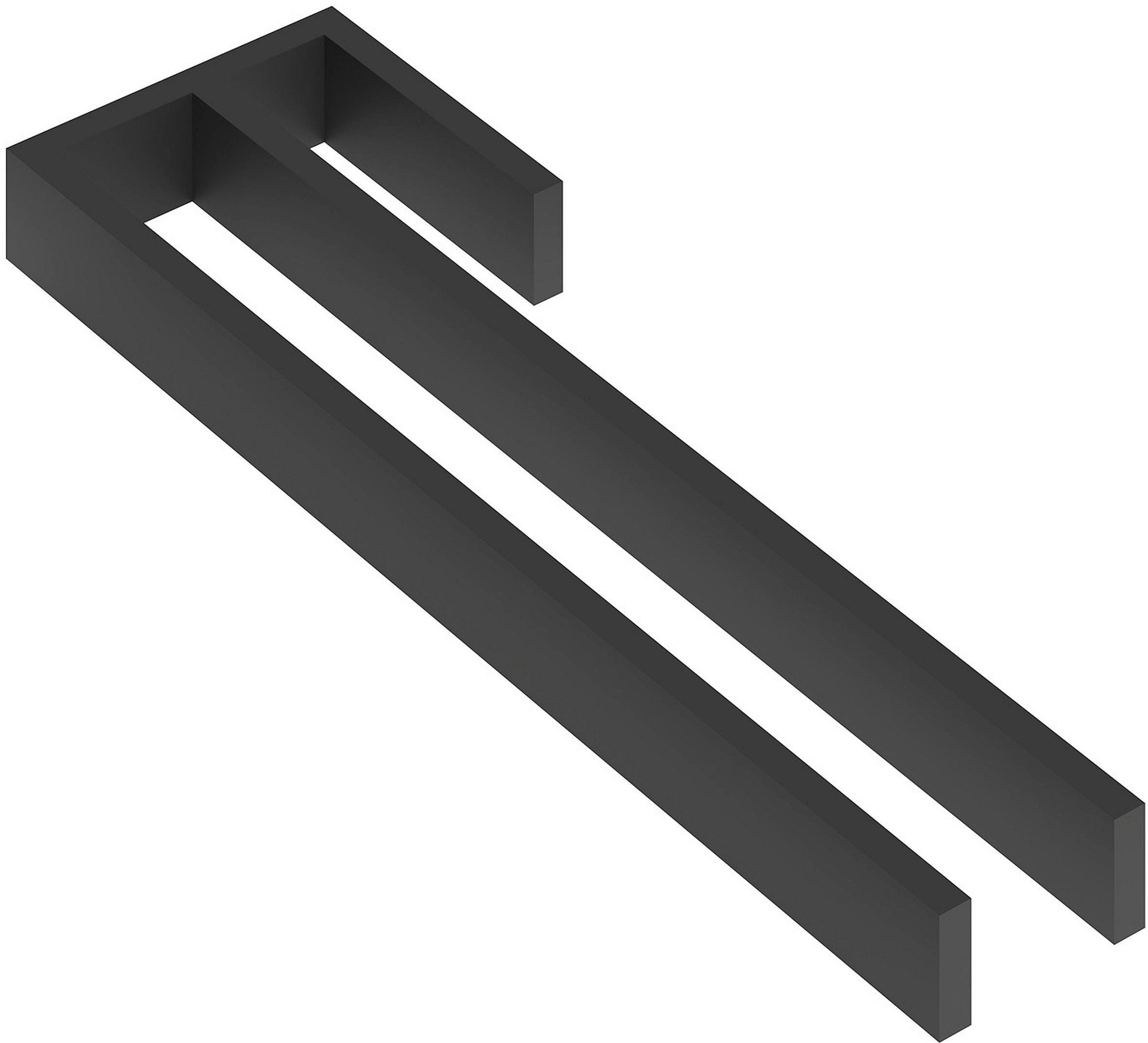 HANDTUCHHALTER Schwarz  - Schwarz, MODERN, Metall (11/3/39cm) - Dieter Knoll