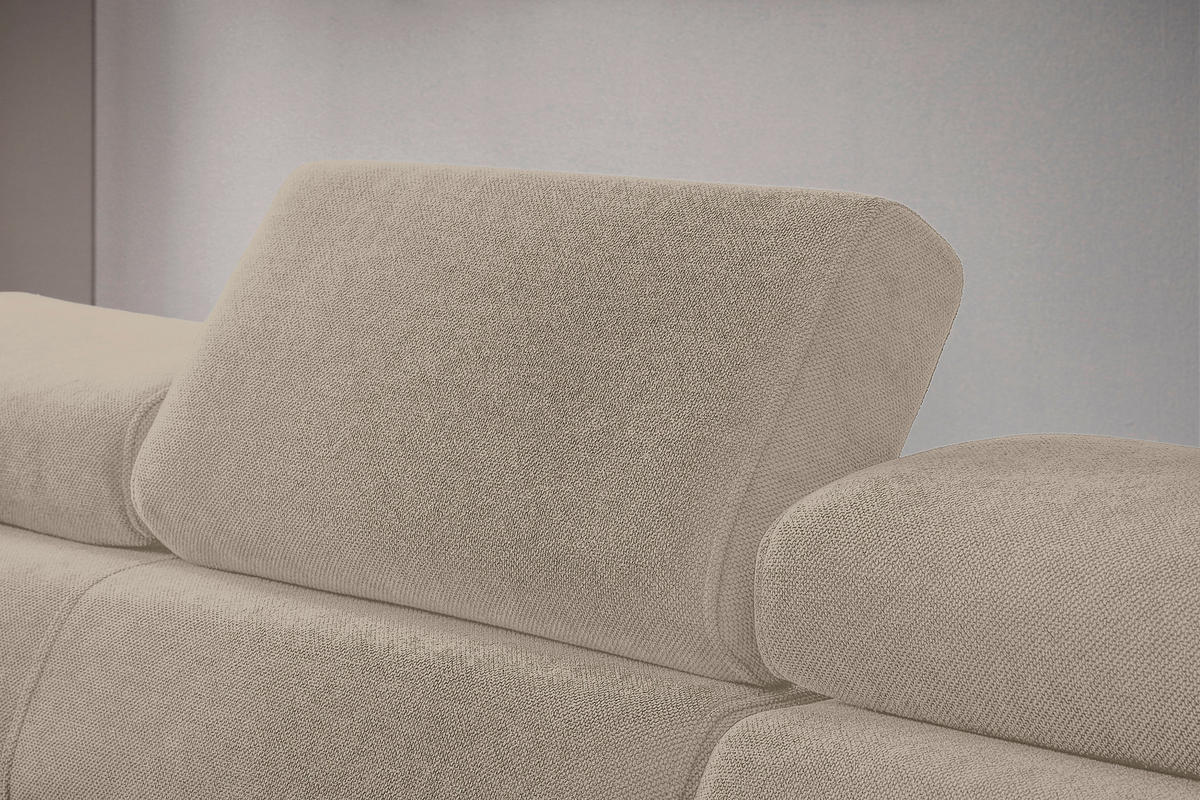 WOHNLANDSCHAFT in Flachgewebe Schlammfarben  - Schlammfarben/Schwarz, Modern, Textil/Metall (206/333/180cm) - Stylife