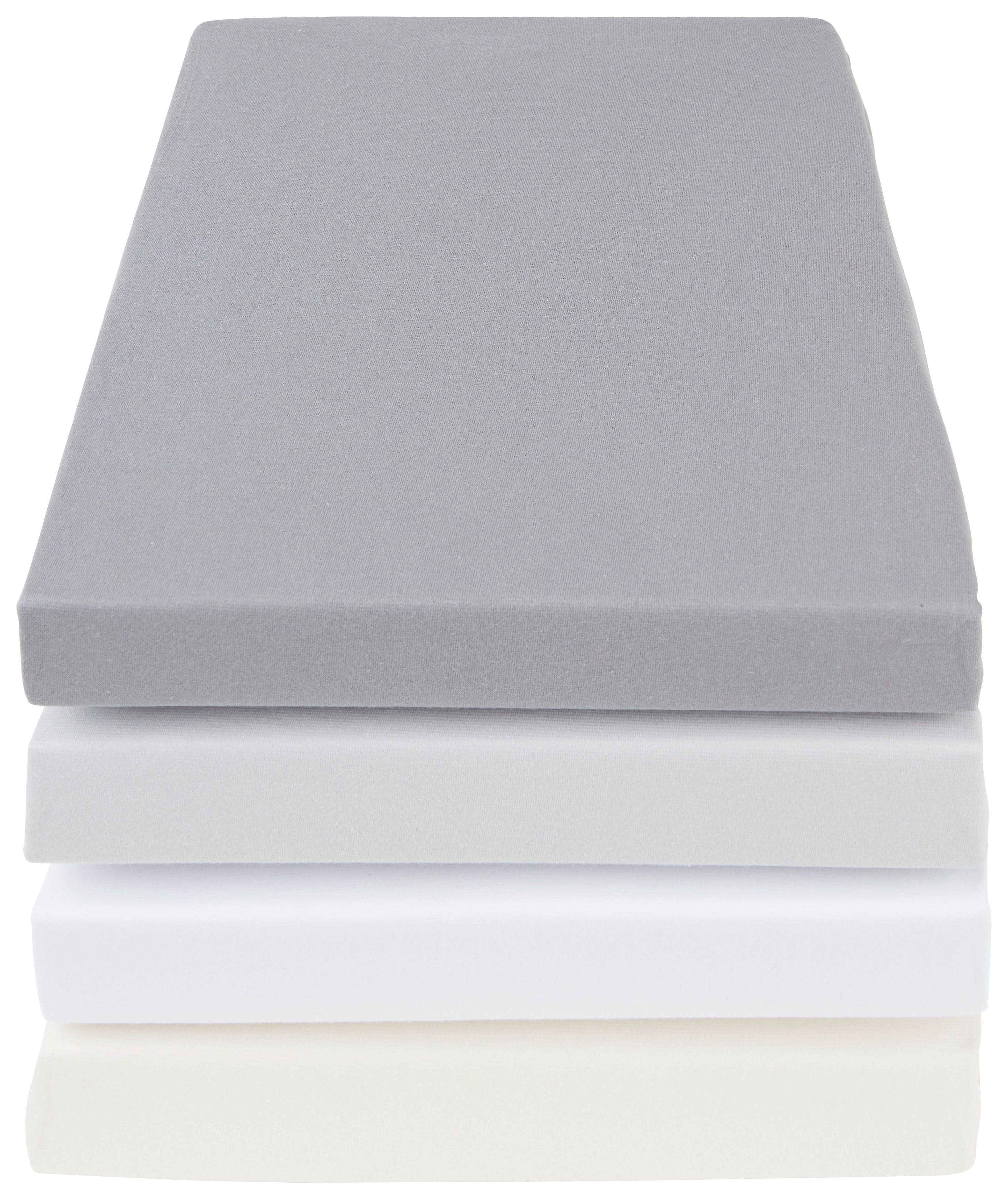 BOXSPRING-SPANNLEINTUCH 180-200/200-220 cm  - Graphitfarben/Weiß, Basics, Textil (180-200/200-220cm) - Novel