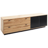 LOWBOARD  in 209/61/50 cm  - Eichefarben/Anthrazit, Natur, Glas/Holz (209/61/50cm) - Linea Natura