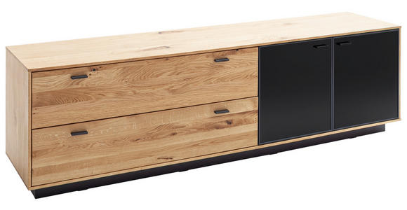 LOWBOARD Anthrazit, Eichefarben  209/61/50 cm  - Eichefarben/Anthrazit, Natur, Glas/Holz (209/61/50cm) - Linea Natura