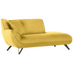 CHAISELONGUE in Feincord Gelb  - Gelb/Schwarz, Design, Textil/Metall (190/90/95cm) - Carryhome