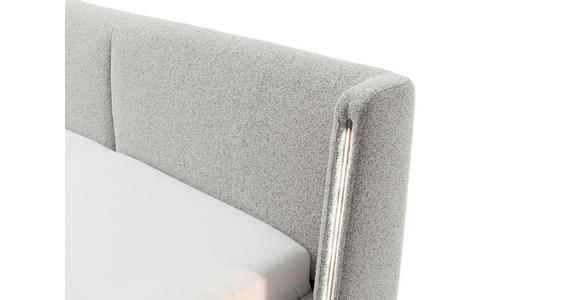 POLSTERBETT Beleuchtung 180/200 cm  in Taupe  - Taupe/Schwarz, MODERN, Textil/Metall (180/200cm) - Novel