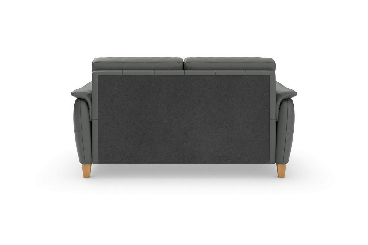 3-SITZER-SOFA Echtleder Anthrazit  - Eichefarben/Anthrazit, Basics, Leder/Holz (179/89/89cm) - Sit & More