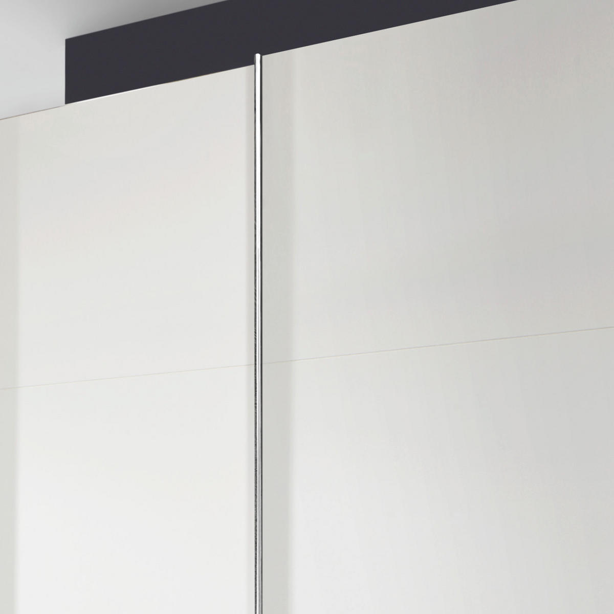 SCHWEBETÜRENSCHRANK in Weiss  - Chromfarben/Weiss, Modern, Holzwerkstoff/Metall (250/216/65cm) - MID.YOU