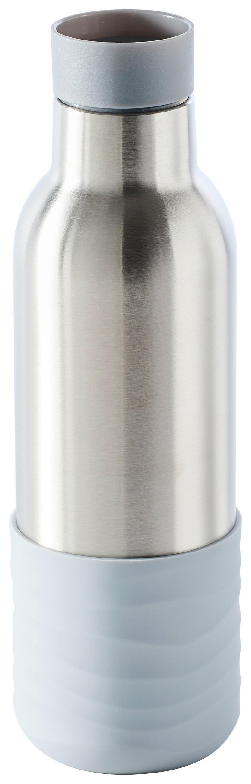 TERMOSFLASKA 0.45 l  - stålfärgad/ljusgrå, Trend, metall/plast (7/23cm) - Homeware Profession.