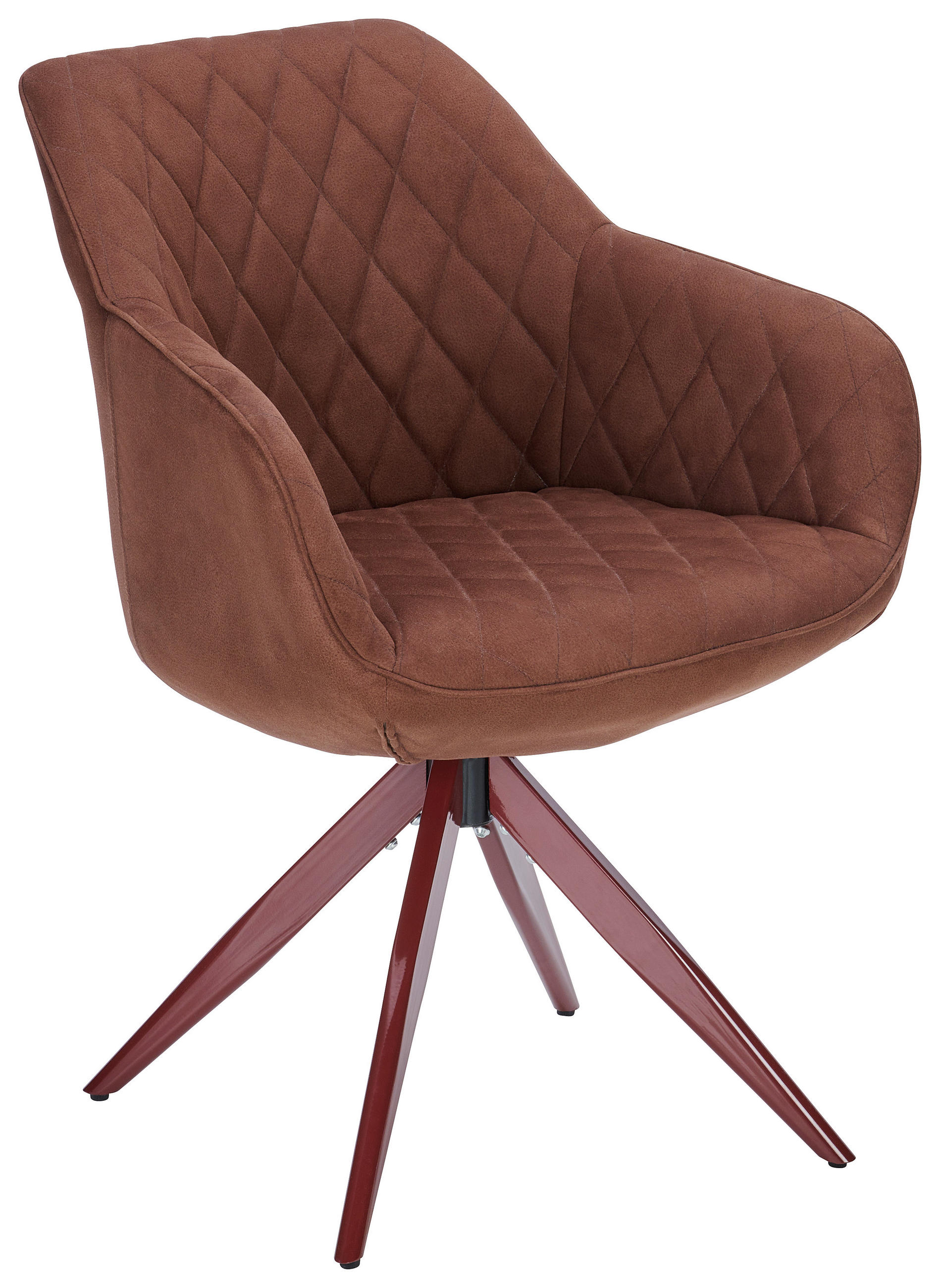 Scaun Cu Brațe din metal, textil, maro