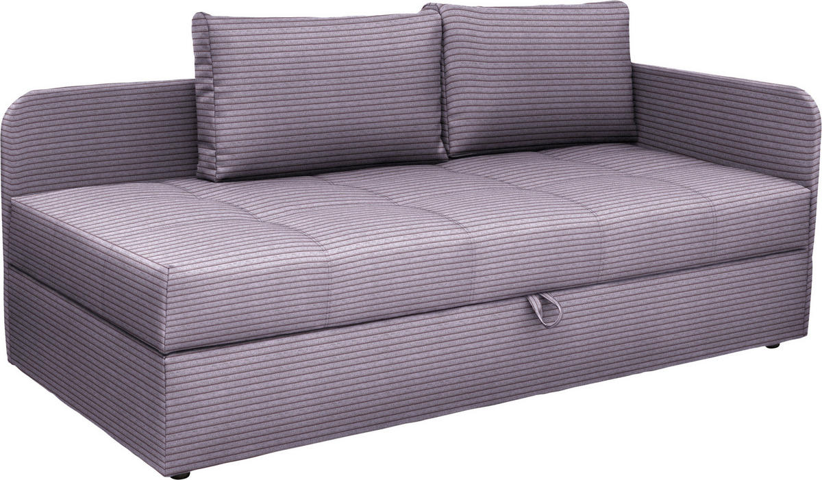 LIEGE Cord Lila  - Lila/Schwarz, Basics, Kunststoff/Textil (205/90/95cm) - Xora