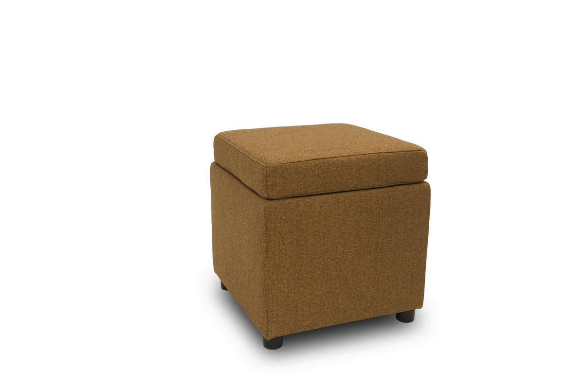 HOCKER Webstoff Messingfarben  - Messingfarben/Schwarz, Design, Kunststoff/Textil (45/47/45cm) - LOOKS by W.Joop