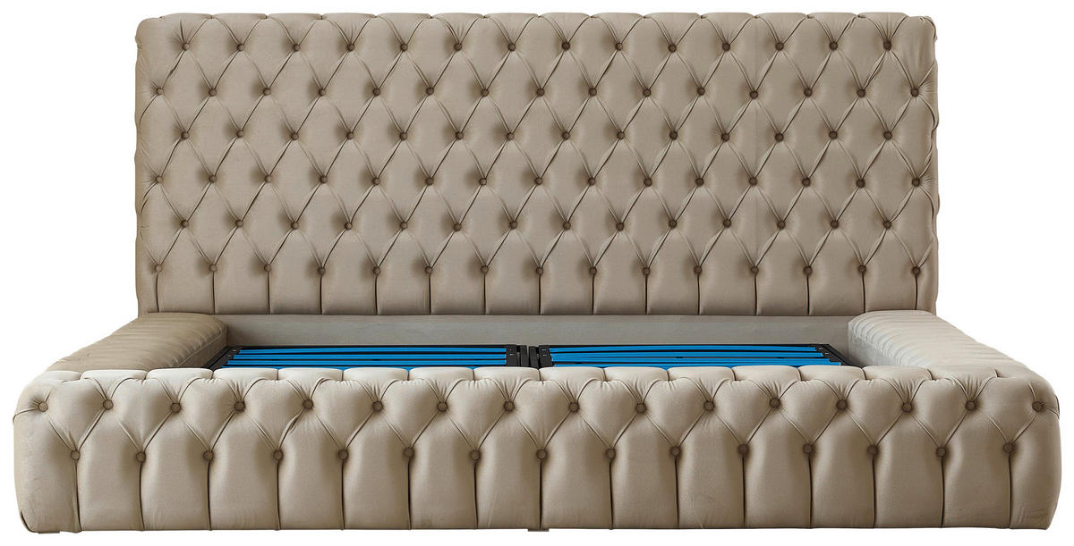 POLSTERBETT 180/200 cm  in Naturfarben  - Blau/Schwarz, Modern, Kunststoff/Textil (180/200cm) - Livetastic