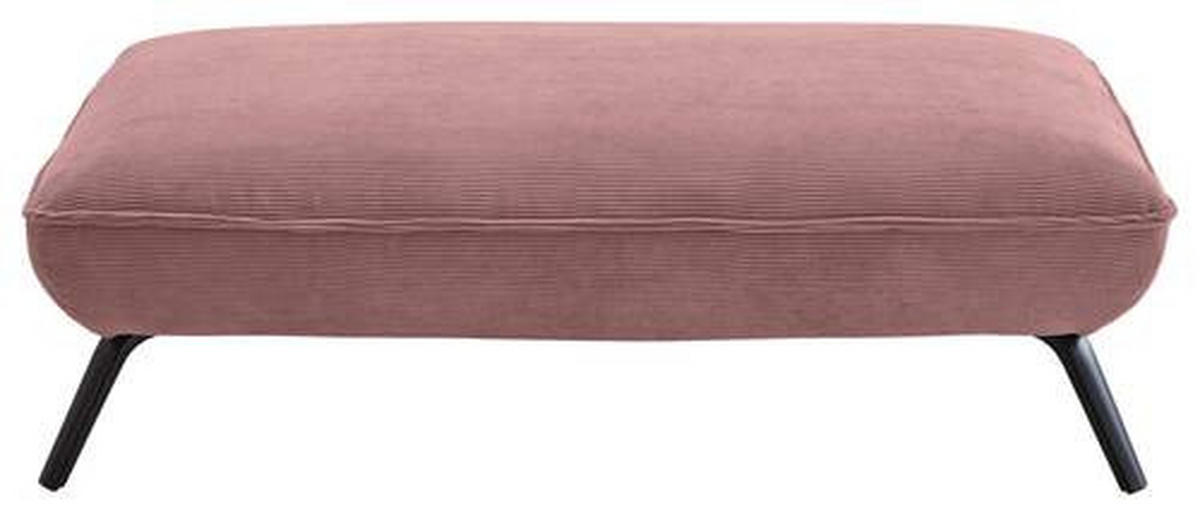 HOCKER in Textil Altrosa  - Schwarz/Altrosa, Design, Textil/Metall (142/43/80cm) - Moderano