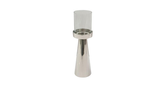 KERZENHALTER - Chromfarben/Nickelfarben, LIFESTYLE, Glas/Metall (9/29cm) - Ambia Home