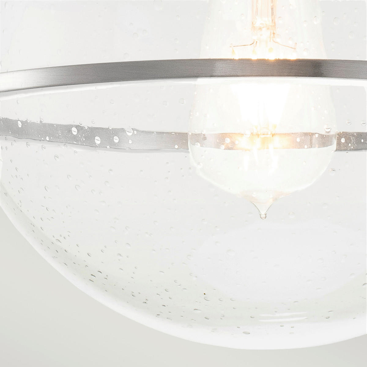 DECKENLEUCHTE Elstead Somerset 28.2/31.8 cm   - Nickelfarben, Design, Glas/Metall (28.2/31.8cm) - Elstead Lighting