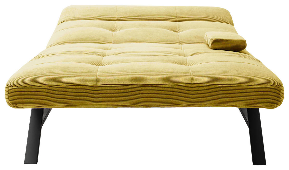 RELAXLIEGE in Feincord Hellgrün  - Schwarz/Hellgrün, Design, Textil/Metall (120/54-113/158-198cm) - Pure Home Lifestyle