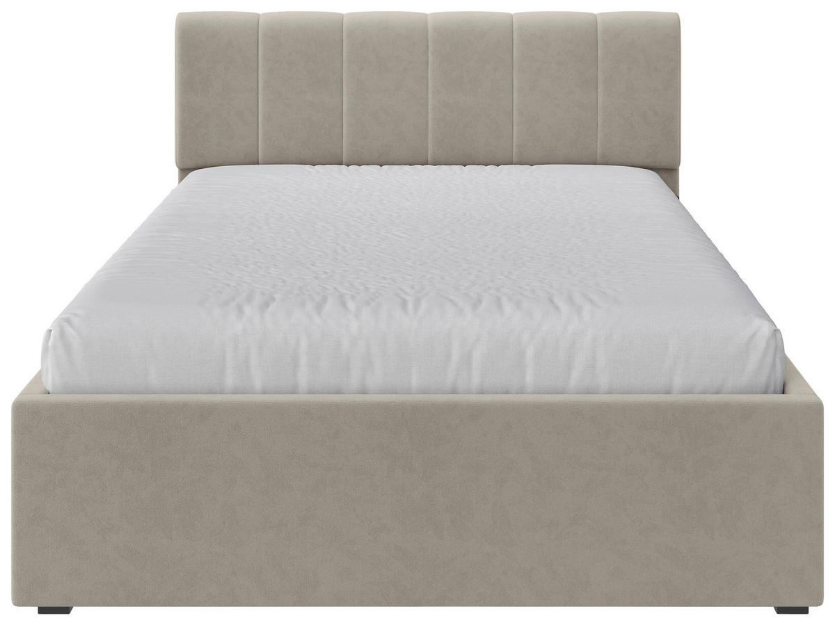 POLSTERBETT 140/200 cm  in Beige  - Beige/Schwarz, Design, Holz/Kunststoff (140/200cm) - Stylife