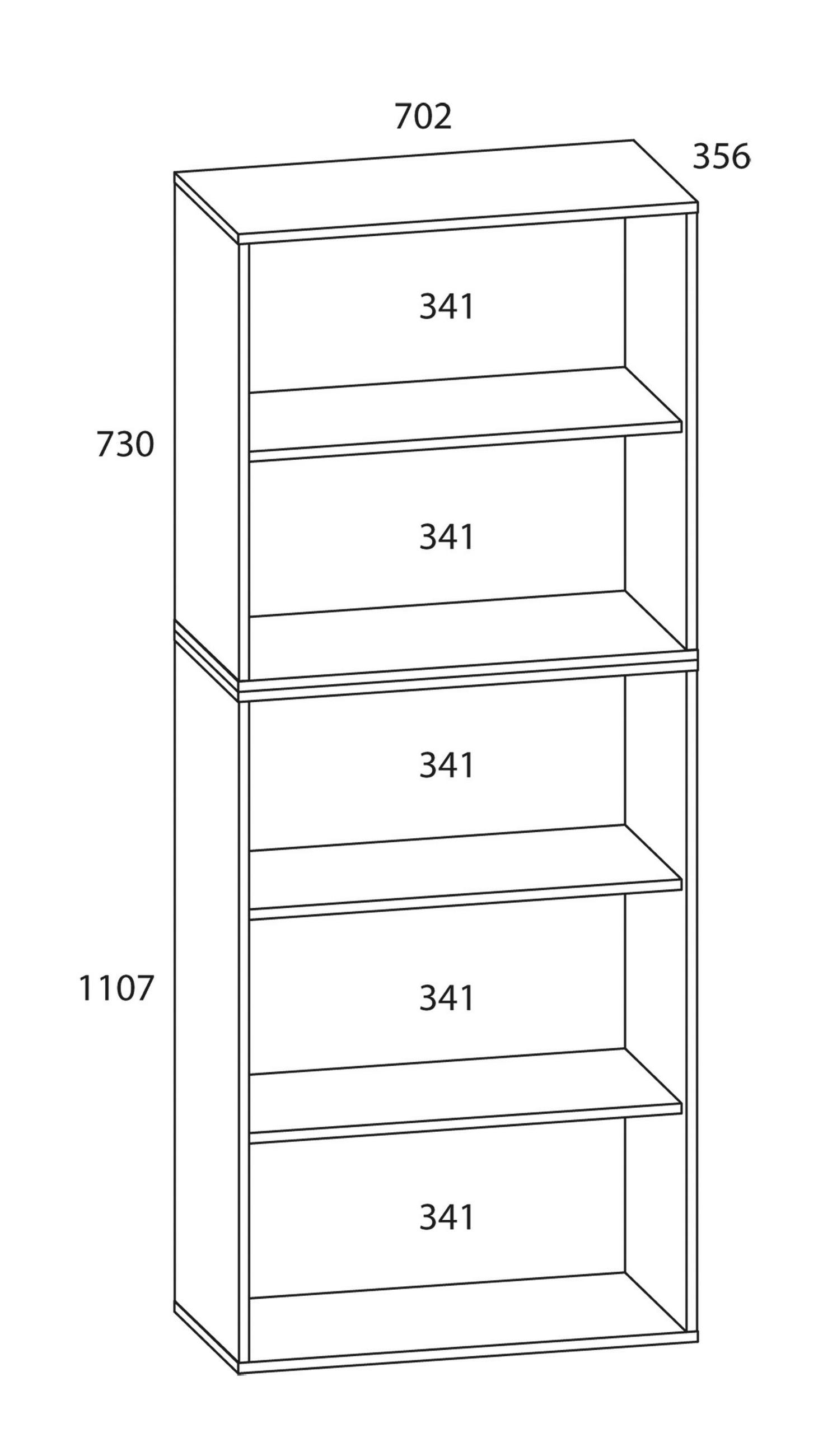 SCHUHSCHRANK Vandol  in 71/180/37 cm  - Buchefarben/Schwarz, Design, Holzwerkstoff/Kunststoff (71/180/37cm) - MID.YOU