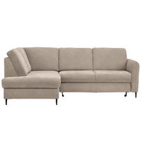 ECKSOFA in Chenille Beige  - Beige/Schwarz, Modern, Holz/Textil (184/241cm) - Carryhome