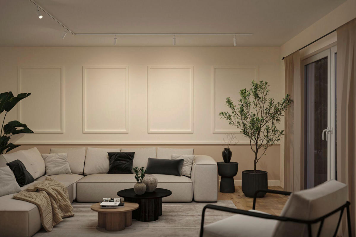 SCHIENENSYSTEM-STRAHLER URail 4,3/19 cm  - Weiß, Basics, Metall (4,3/19cm) - Paulmann